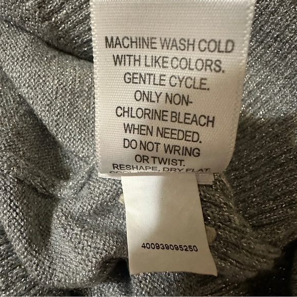Apt.9 Silver Gray Metallic Cowl Neck Sweater Size S Casual Winter Long sleeves - Picture 7 of 7